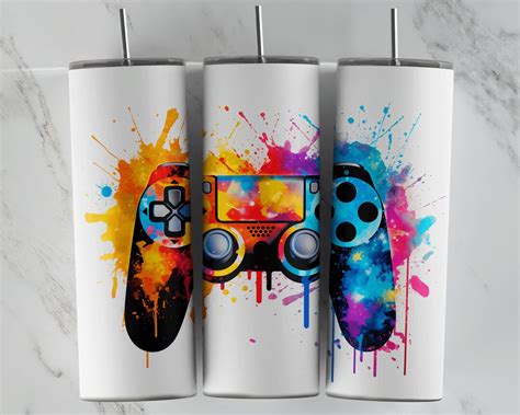 Gamer Sublimation Design For 20oz Skinny Tumblers Png Vinyl Wraps