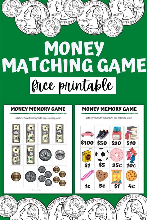 Money Memory Game Printable Free Homeschool Of One Memory Games