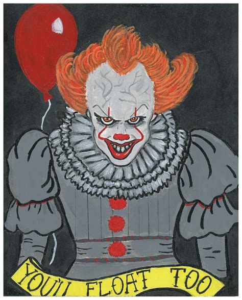 Terrifying Pennywise Clown Art Print Stephen Kings It Etsy