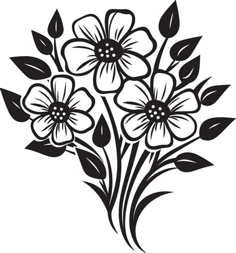 Un Dibujo En Blanco Y Negro De Flores Con Las Palabras Flores