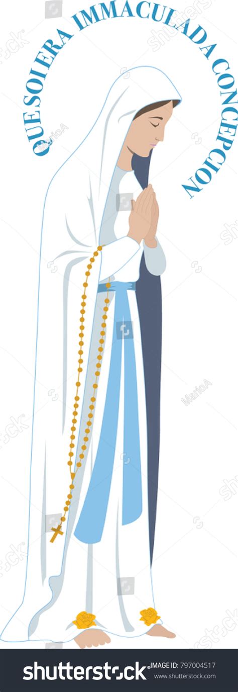 Our Lady Lourdes Catholic Vector Virgin Stock Vector Royalty Free