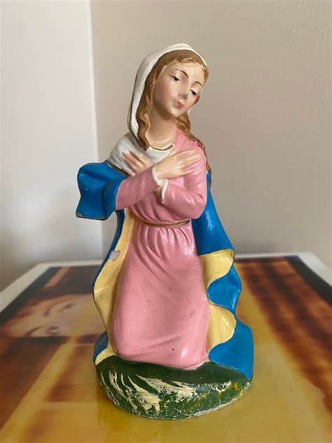 Virgin Mary Figurine Virgin Mary Vintage Figurine Etsy