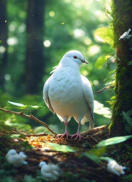 Premium Photo White Pigeon In Good Lighting