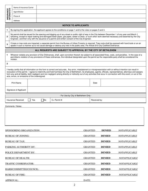 City Of Bethlehem Pennsylvania Engineering Permit Application Fill