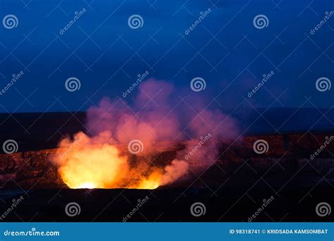 Kilauea Caldera stock image. Image of plume, kilauea - 98318741