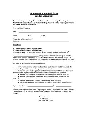 Fillable Online Arkansas Paranormal Expo Fax Email Print Pdffiller