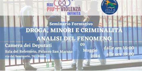 Seminario formativo Droga Minori e Criminalità analisi del fenomeno