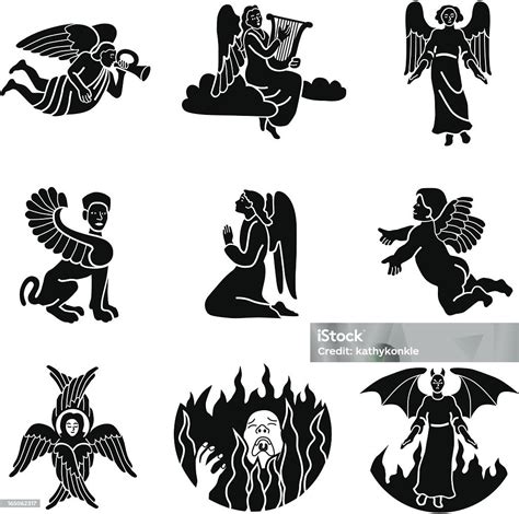 Angels And Demons Stock Illustration - Download Image Now - Angel ...