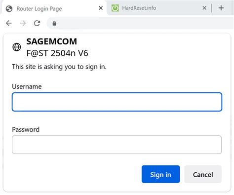 SAGEMCOM F@ST 2504n V6 Default Password, How To - HardReset.info