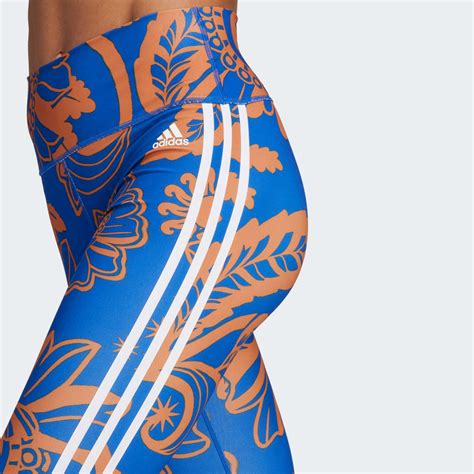 Women S Clothing Adidas X Farm Rio Leggings Blue Adidas Qatar