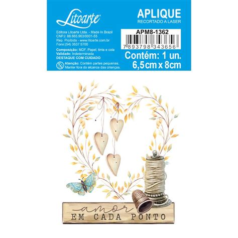 Litoarte Aplique Em Papel E Mdf Colecao Costura Vitrine Da Madeira