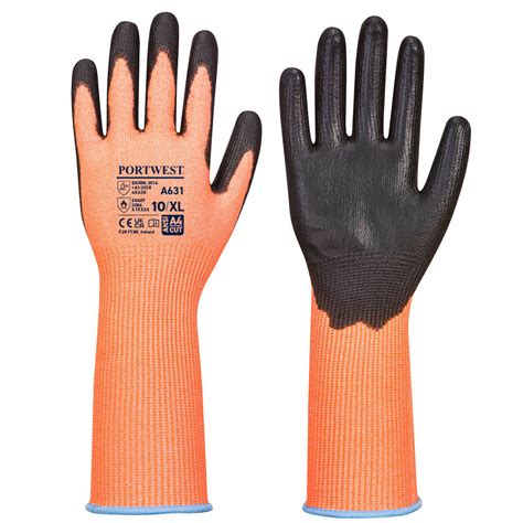 Portwest Vis Tex Cut Glove Long Cuff PPE Personal Protection