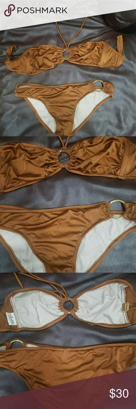 Price Drop Ujena Bronze And Gold Bandeau Bikini Bikinis Bandeau