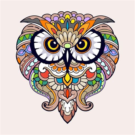 Premium Vector Colorful Owl Mandala Arts Isolated On White Background