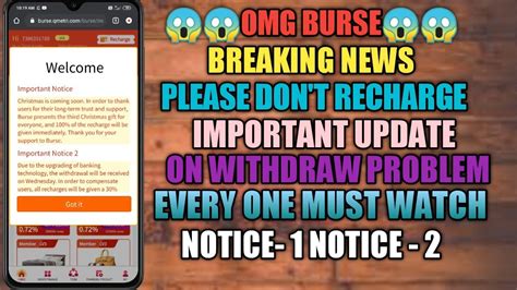 OMG BURSE IMPORTANT UPDATE ABOUT WITHDRAW PROBLEM YouTube