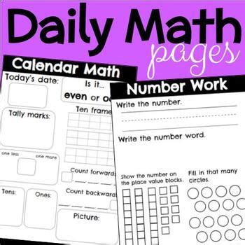 Calendar Math Worksheets by Lil' Bit Creative Teaching | TpT