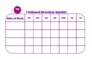 Sticker Chart For Following Directions Quickly Sticker Chart