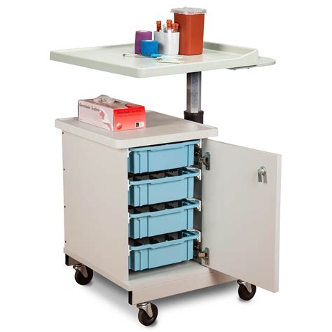 Clinton 67203 Large H Base Pneumatic Phlebotomy Cart With Four Bin