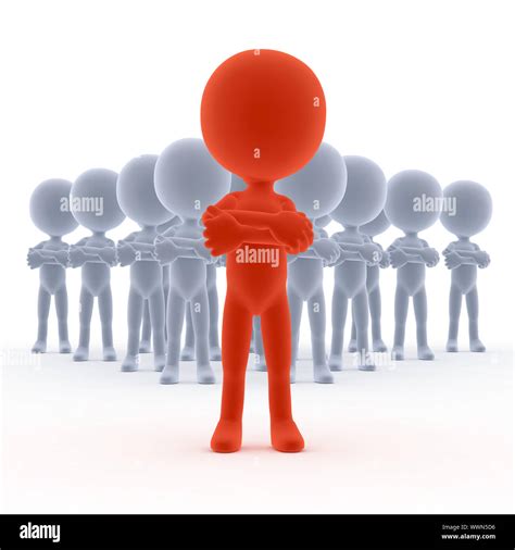 Business Team Leader With His People 3d Little Humans Stock Photo Alamy