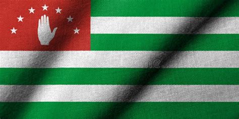 D Flag Of The Republic Of Abkhazia Waving Stock Illustration