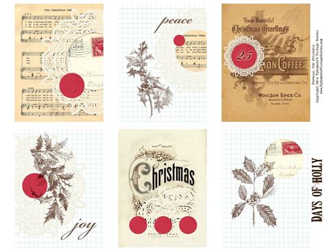 Ephemera's Vintage Garden: Free Printable - Christmas Holly Journal ...