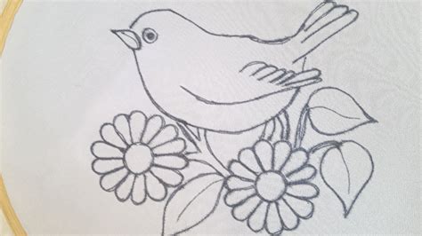 Hand Embroidery Design Of A Bird Using Basic Stitches Easy Hand