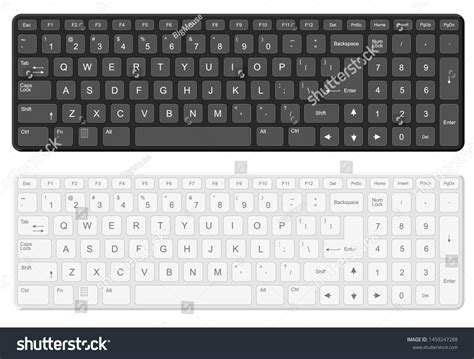 Cartoon Black White Computer Keyboard Template Stock Vector (Royalty Free) 1459247288 | Shutterstock