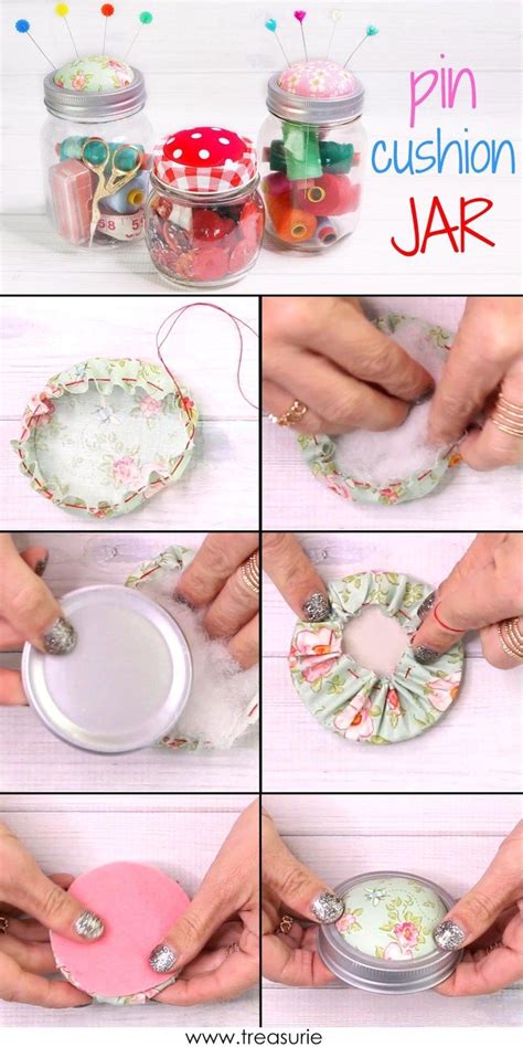 Mason Jar Pin Cushion Easy Fast Tutorial Mason Jar Crafts Diy