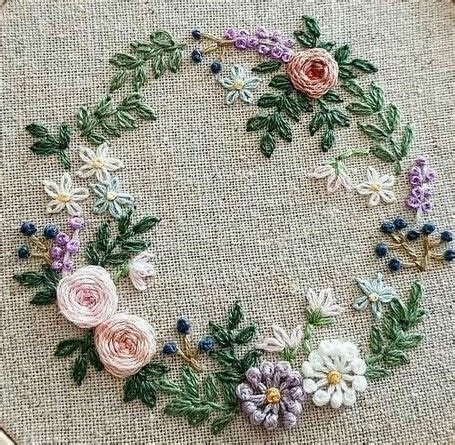 An Embroidery Hoop With Flowers On It