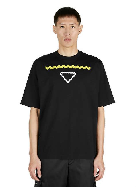 Logo Graphic T Shirt In Black Prada