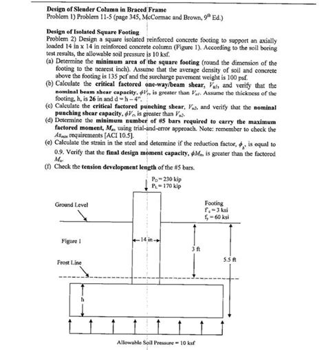 Solved Design Of Slender Column In Braced Frame Problem Chegg