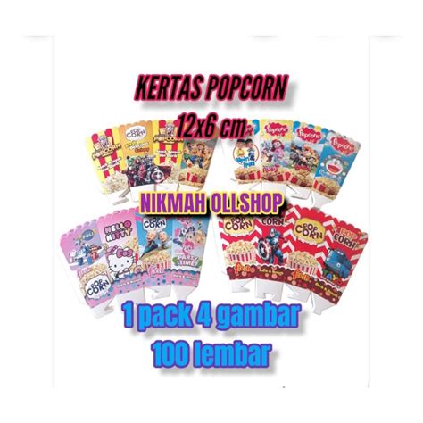 Jual Kertas Popcorn 12x6 Cm Kemasan Popcorn 12x6 Cm Wadah Popcorn