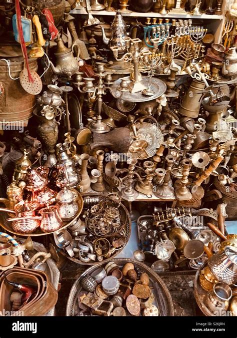 Metal Bric Brac On A Stall In Jerusalem Stock Photo Alamy