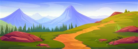 Cartoon Mountain Range Vector Images (over 2,300)