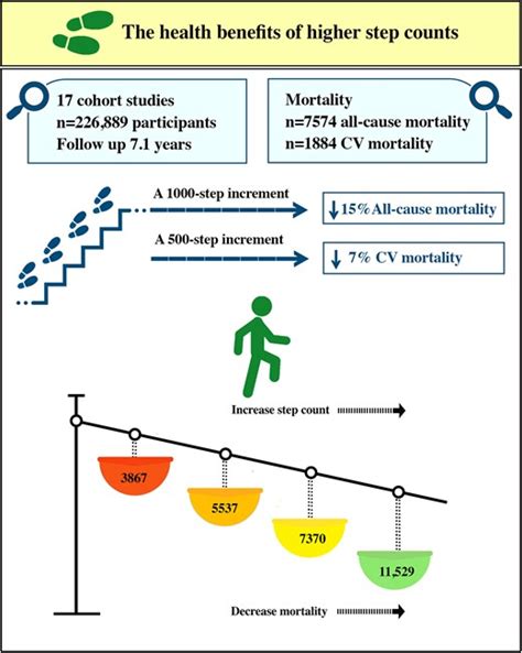 A associação entre contagem diária de passos e mortalidade