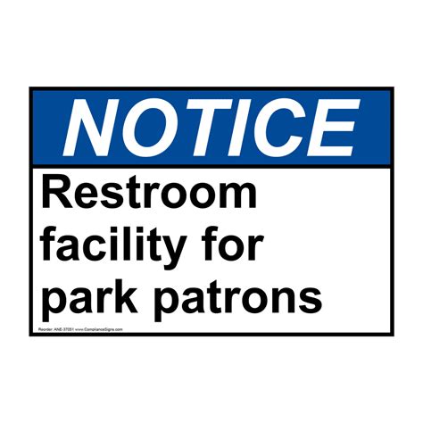 ANSI Restroom Facility For Park Patrons Sign ANE-37051