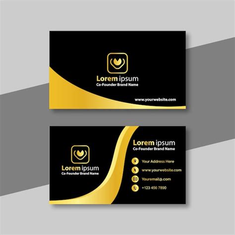 Premium Vector Elegant Golden And Black Business Card Template