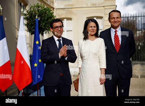 French Foreign And European Affairs Minister Stephane Sejourne Left