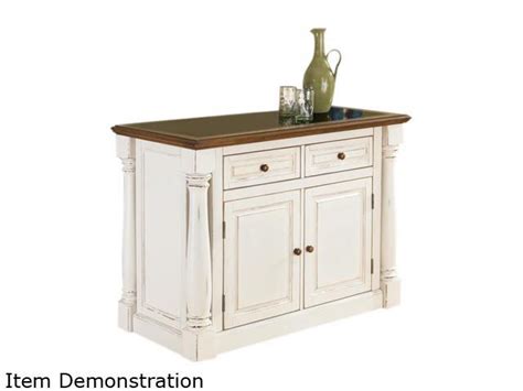 Home Styles Monarch Antiqued White Kitchen Island With Granite