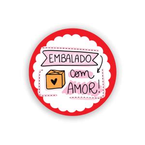 Etiquetas Adesivas De Recebidos Embalado Amor Vermelho 4cm 4F