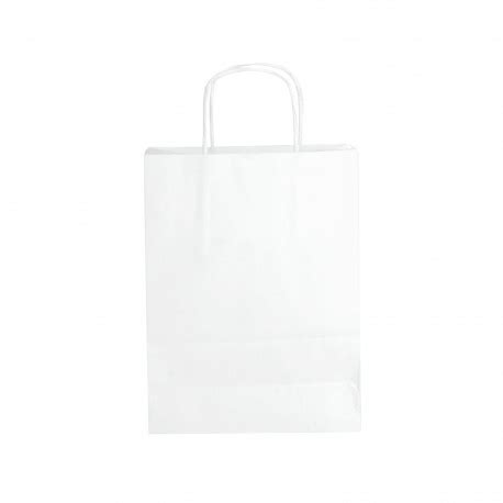 Bolsa Kraft Blanca Con Asas Retorcidas 24 X 8 X 21 Cm