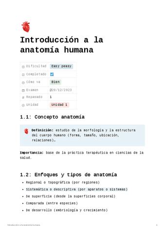 Tema Introduccion A La Anatomia Humana Pdf