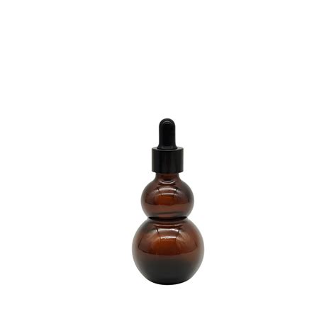 Ml High Quality Amber Double Gourd Glass Essential Oil Bottles With