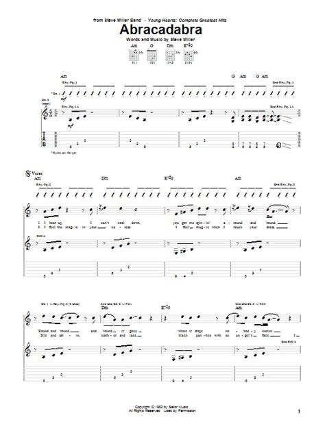 Abracadabra Sheet Music | Steve Miller Band | Guitar Tab