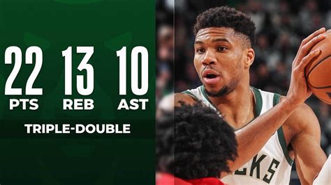 Giannis Antetokounmpos Triple Double Performance In Bucks W 99 From The Field March 19