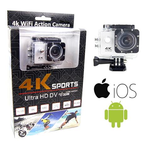 Câmera de Esportes e Ação 4k Full Hd a Prova D Água Wifi Estilo Go Pro