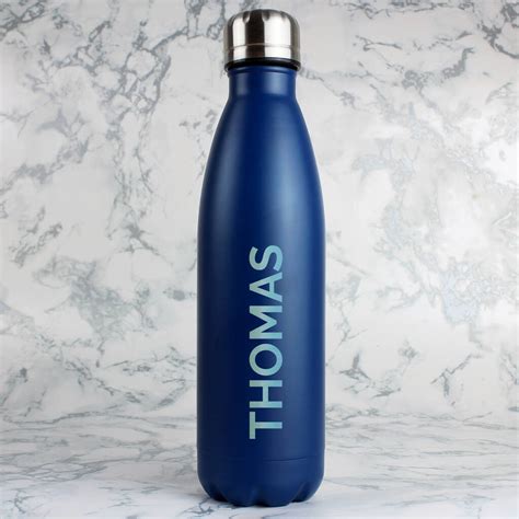 Personalised Blue Insulated Water Bottle By Sassy Bloom As Seen On Tv