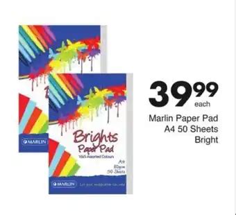 Marlin Paper Pad A4 50 Sheets Bright Offer At Save