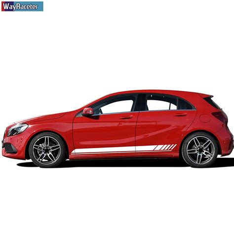 Edition 1 Amg Car Hood Decal Side Stripes Skirt Sticker For Mercedes Benz A Class W177 V177 A35