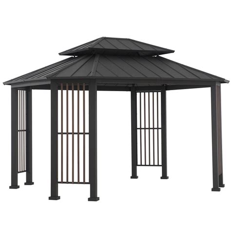 Sunjoy Hardtop Gazebo Kits For Sale 11x13 For Outdoor Backyard Patio Golden Bull Marketing